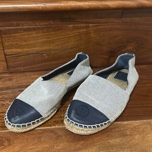 Tory Burch navy blue espadrilles shoes size 8